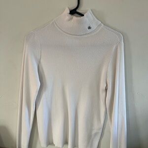 Lauren Ralph Lauren Cream Ribbed Turtleneck Top and Polo shirt